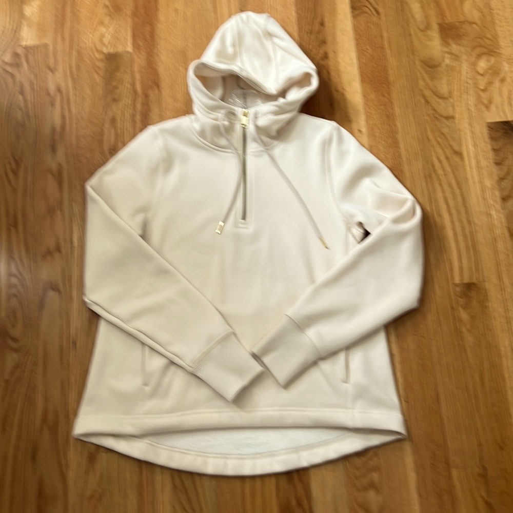 Ecru Athleta quarter zip hoodie